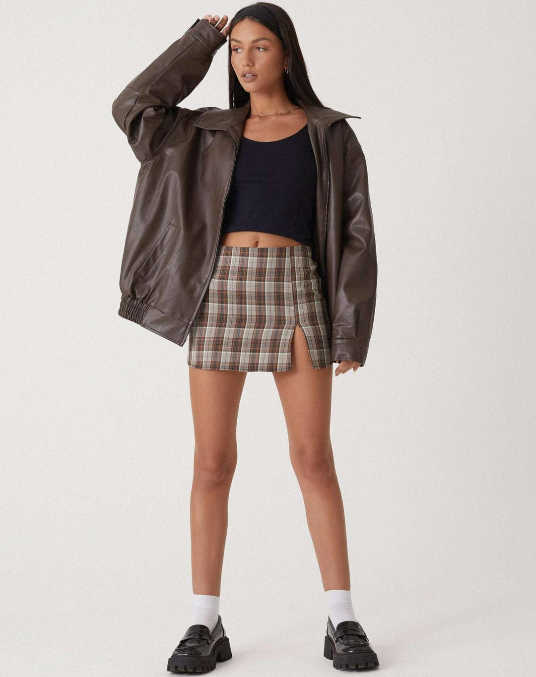 Ruby - Women's Oversized Leather Bomber Jacket