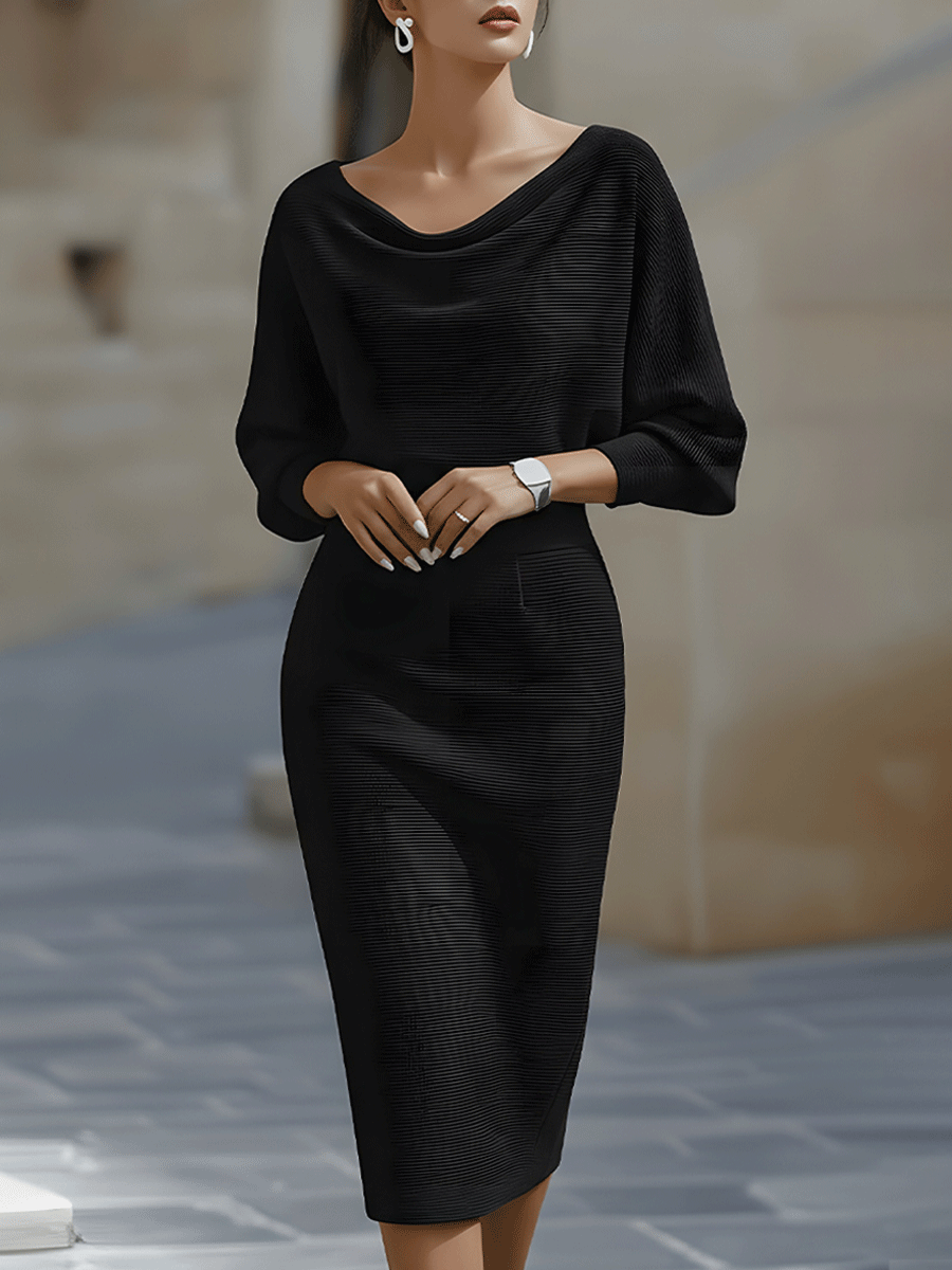 Women's Cocktail Dress with Cowl Neckline - photo 2