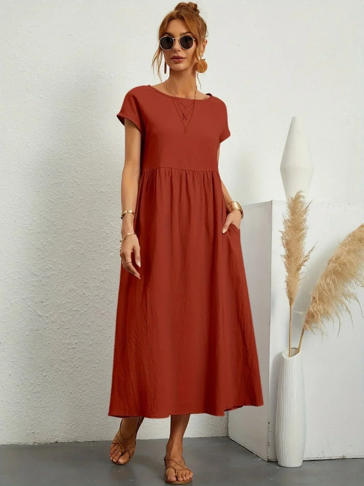Women's Cotton Linen Maxi Dress with Pockets - photo 24