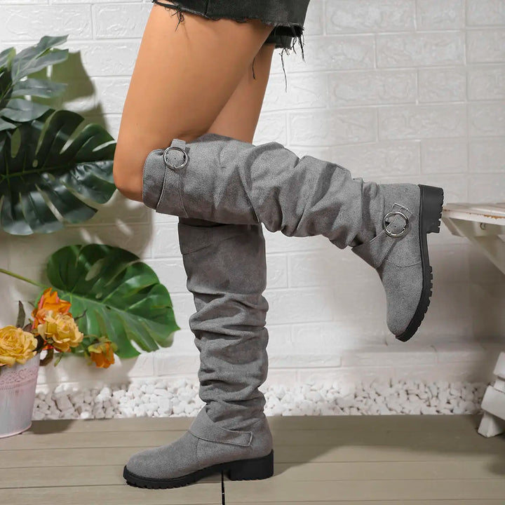 Melody: botas planas hasta la rodilla para mujer, ideales para el día a día