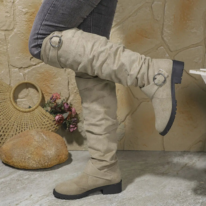 Melody: botas planas hasta la rodilla para mujer, ideales para el día a día