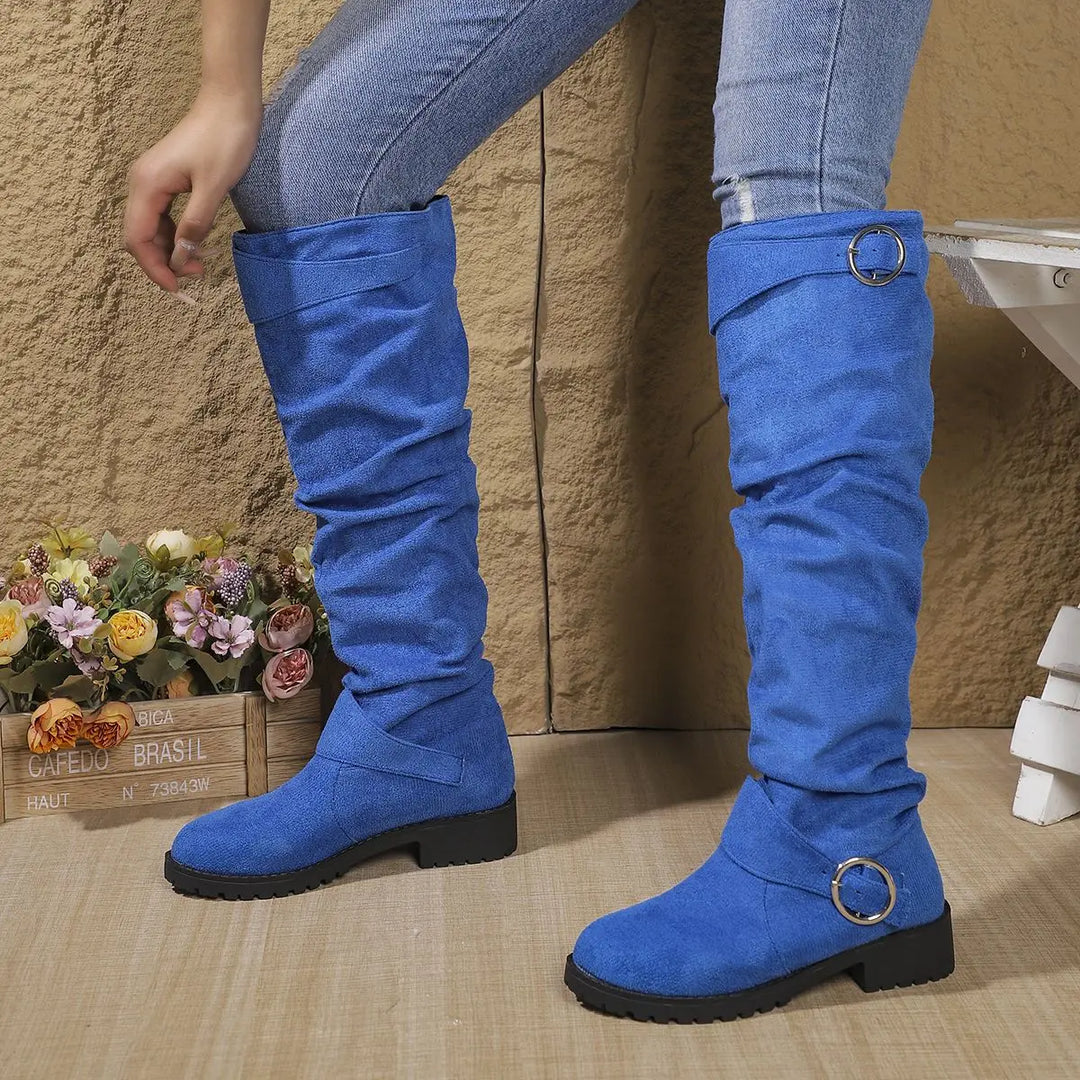 Melody: botas planas hasta la rodilla para mujer, ideales para el día a día