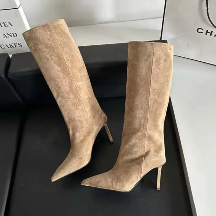 Hazel: botas altas hasta la rodilla para mujer con puntera en punta