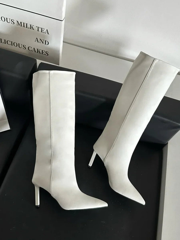 Hazel: botas altas hasta la rodilla para mujer con puntera en punta