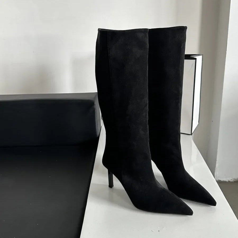 Hazel: botas altas hasta la rodilla para mujer con puntera en punta