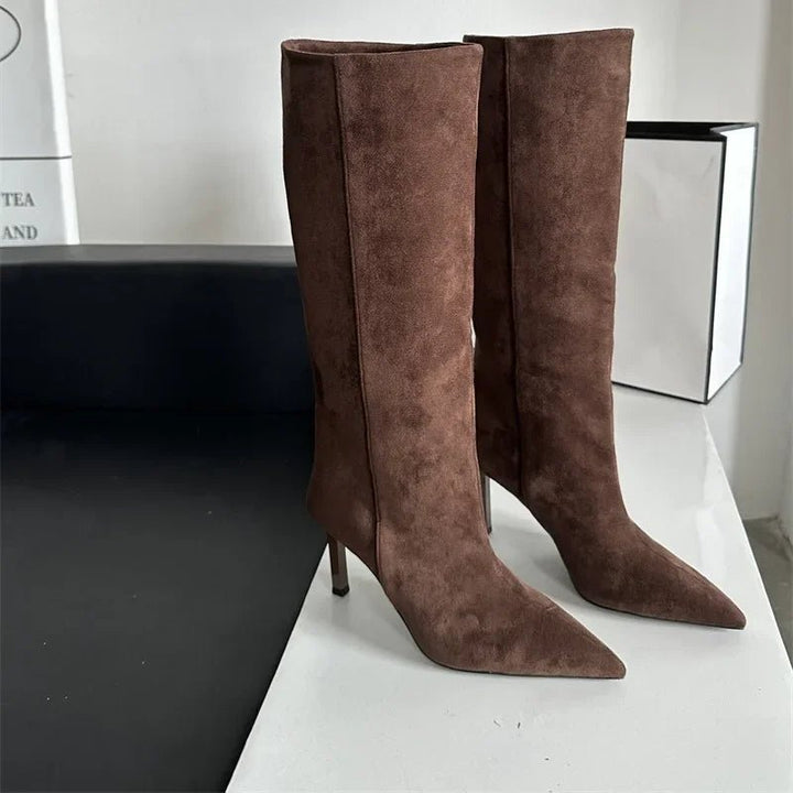 Hazel: botas altas hasta la rodilla para mujer con puntera en punta