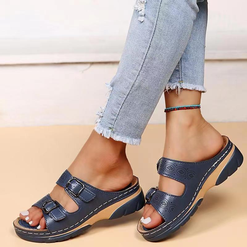 Women's Leather Orthopedic Sandals with Adjustable Strap - photo 2