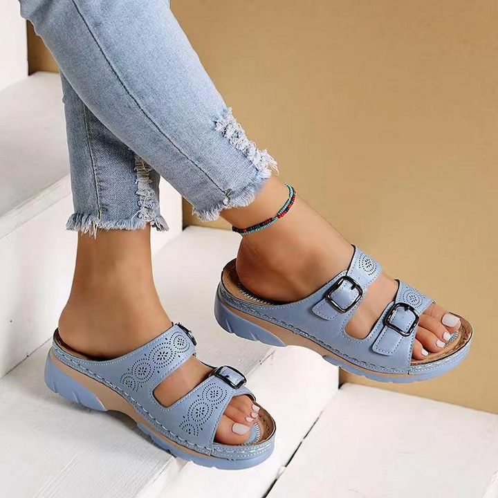 Women's Leather Orthopedic Sandals with Adjustable Strap - photo 3