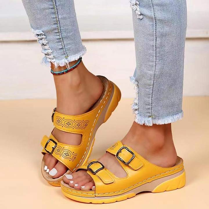 Women's Leather Orthopedic Sandals with Adjustable Strap - photo 4