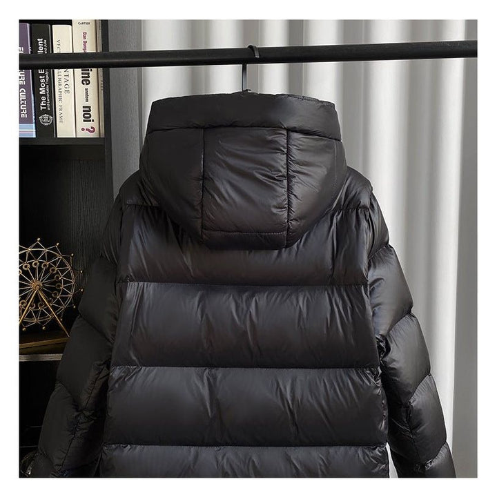 Women's Long Quilted Puffer Coat with Hood - photo 3