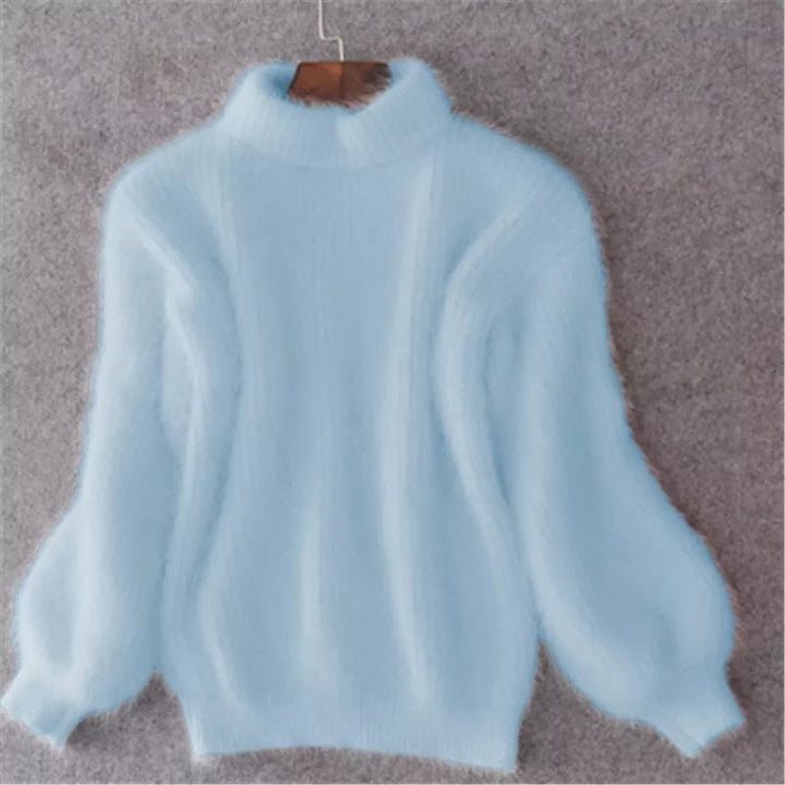 Women's Mock Neck Jumper with Volume Sleeves - photo 2