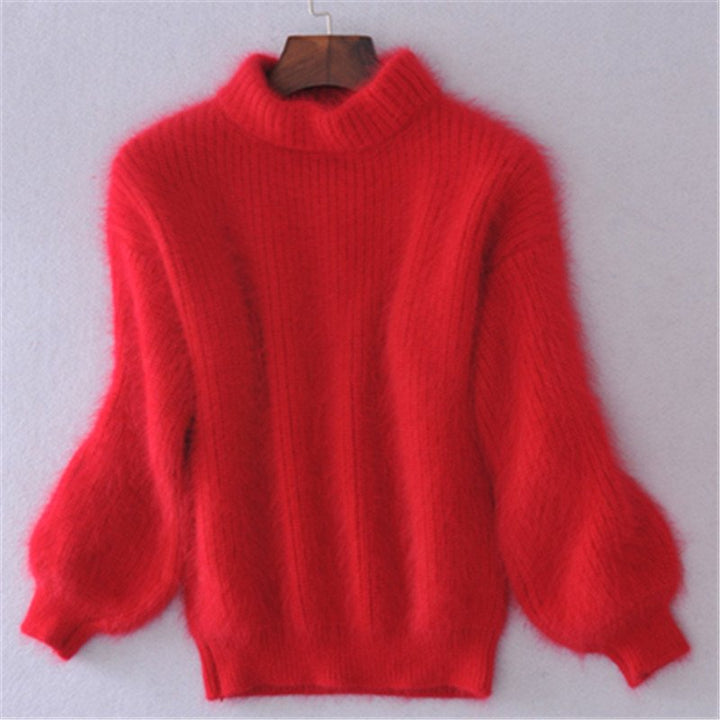 Women's Mock Neck Jumper with Volume Sleeves - photo 4