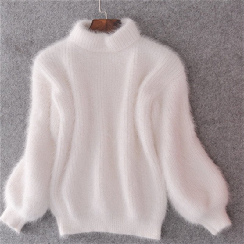Women's Mock Neck Jumper with Volume Sleeves - photo 9