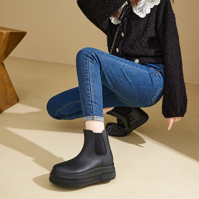Katie: botas Chelsea impermeables para mujer con suela de plataforma